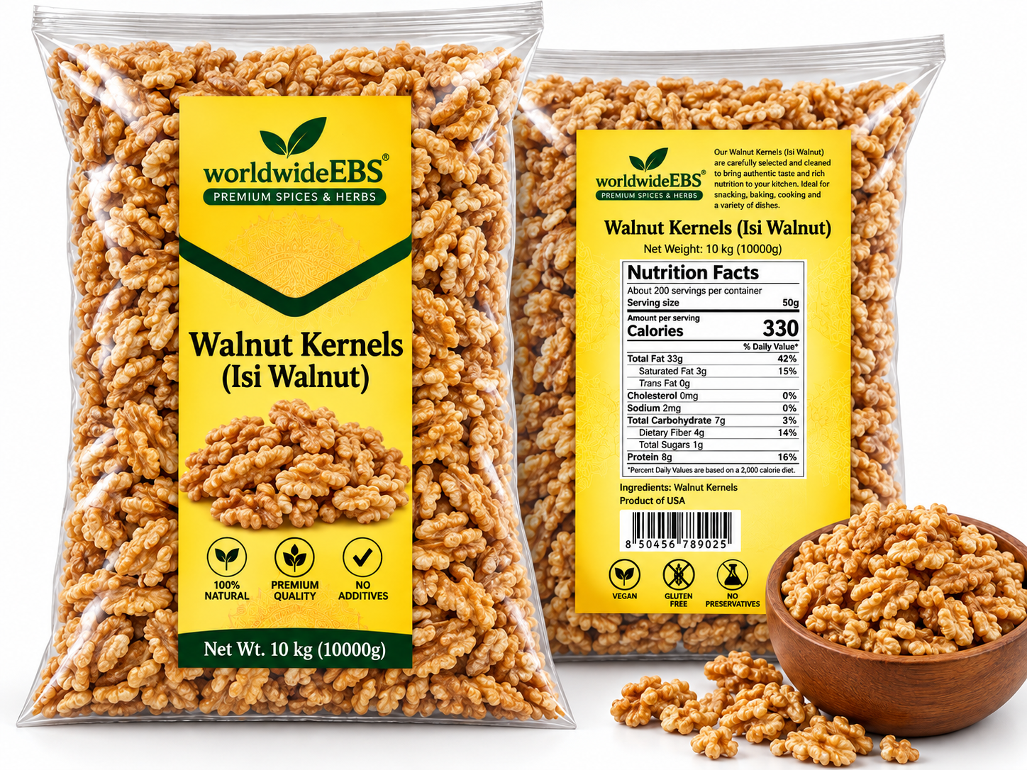 Walnuts (Akhrot) Whole Nuts 500g , 1KG , 10 KG Pack