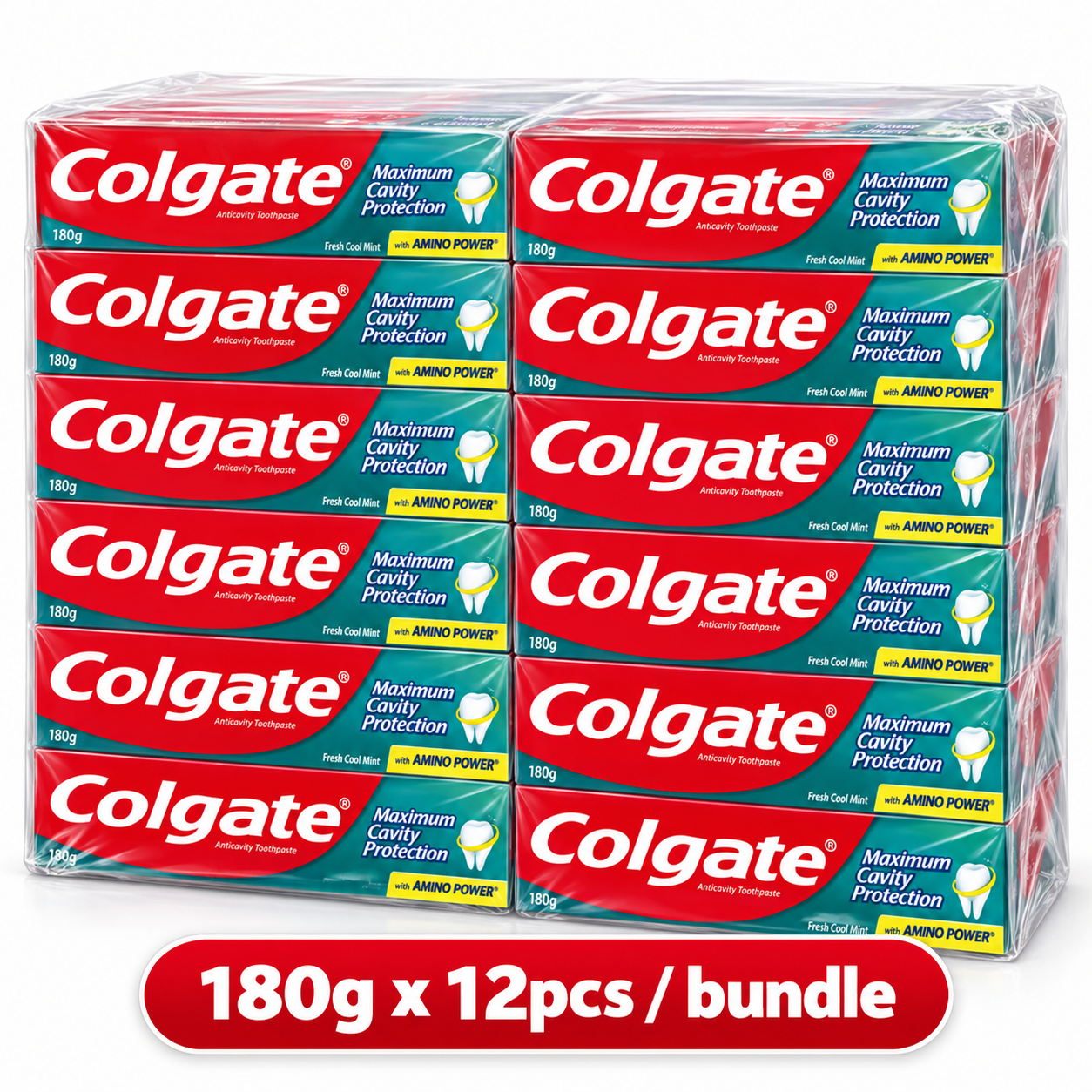 Colgate Toothpaste 180G X 12 Tubes (1 Bundle)