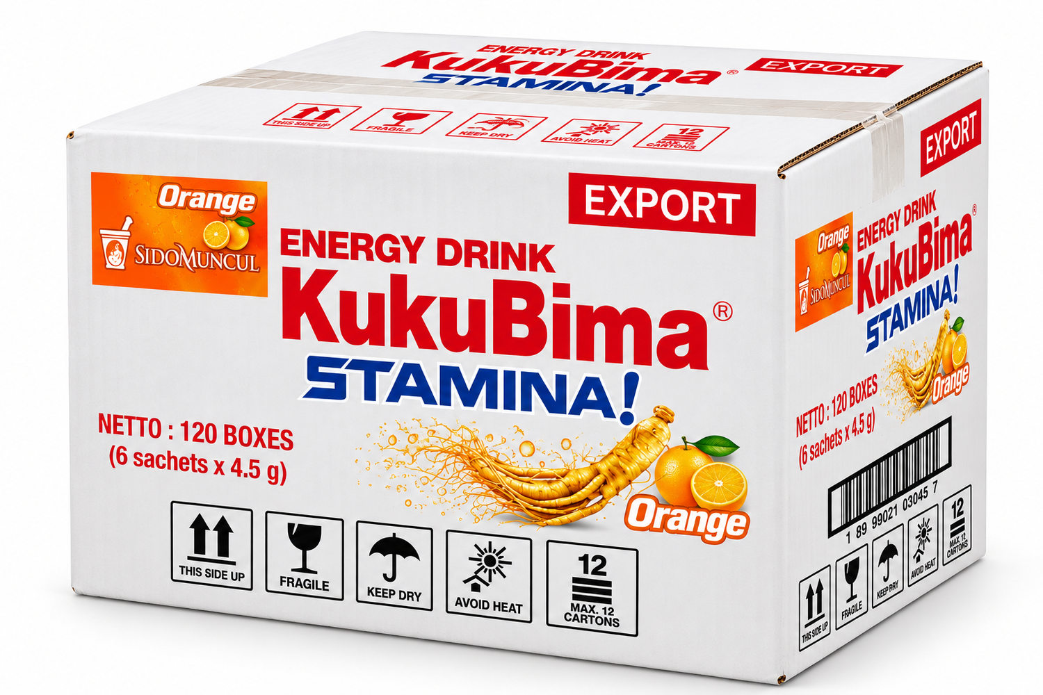 KukuBima Ener-G orange Flavour Energy Drink Powder 10(4.5G X 6 Sachets) BUNDLE