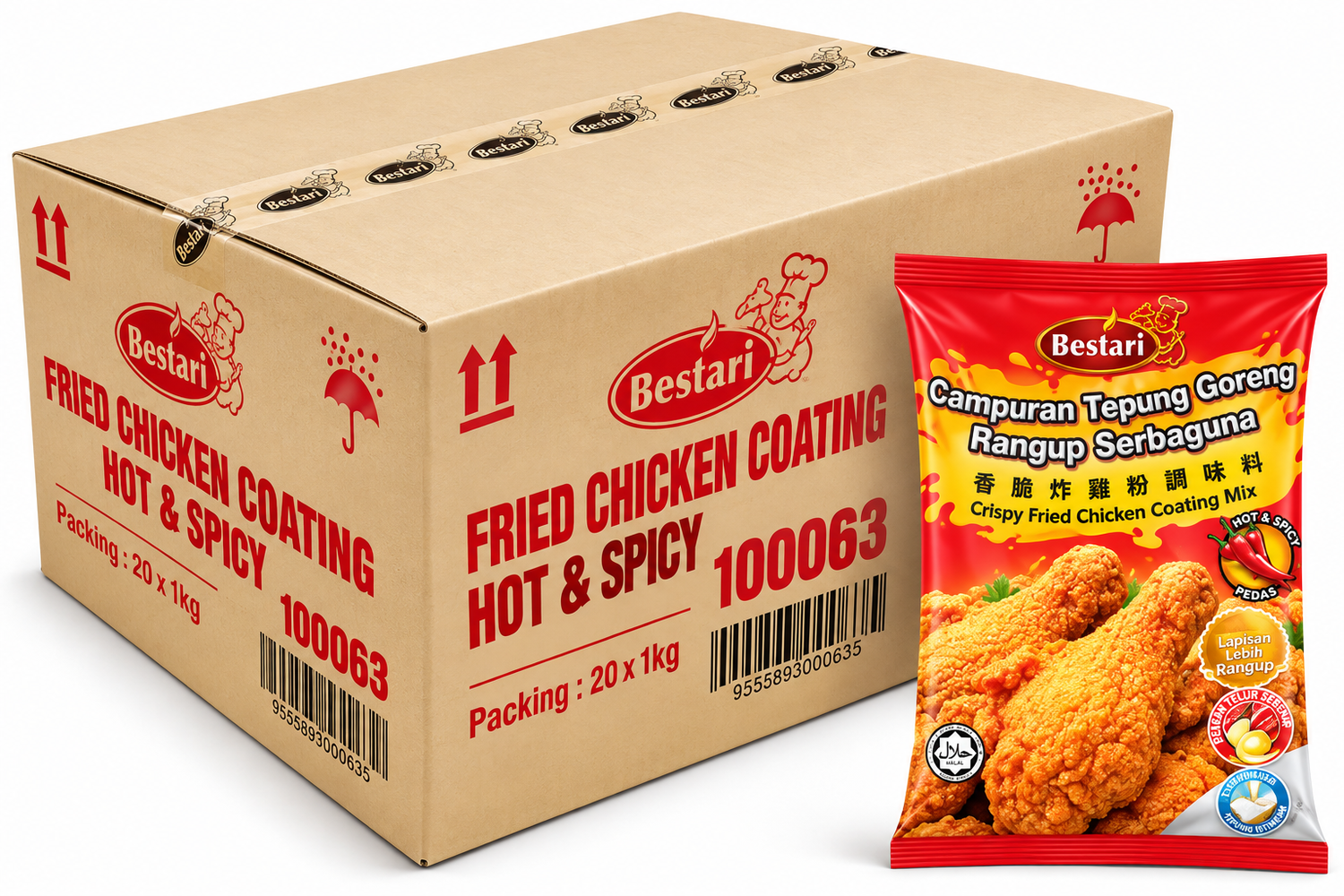 Bestari Spicy Crispy Fried Chicken Coating Flour 1KG