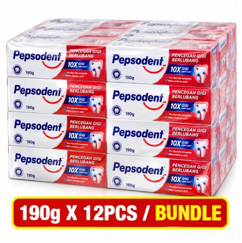 Pepsodent Toothpaste 190G X 12 Tubes (1 Bundle)
