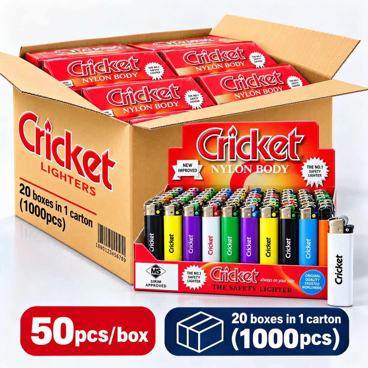 Cricket Disposable Gas Lighter (50pcs x 1 Box)